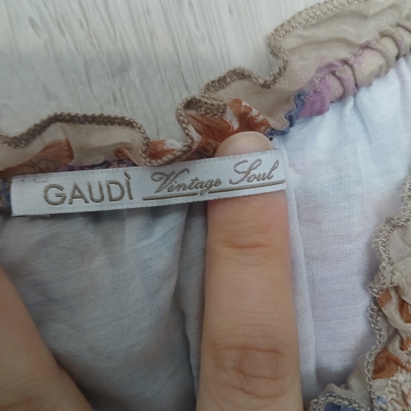 Silk Viscose Floral Teried dress cottagecore Gaudí Vintage Soul Italy Size S 42 - Picture 3 of 7